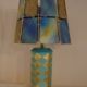 lampe-turquoise-feuille-dor